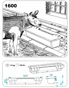 OK Plast Futtertrog Modell 1600 120 Liter